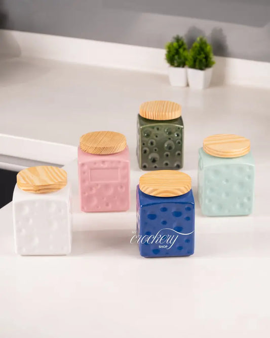 My Crockery Shop Bubble Textured Ceramic Crockery Jar – 750ml - Kitchen Storage