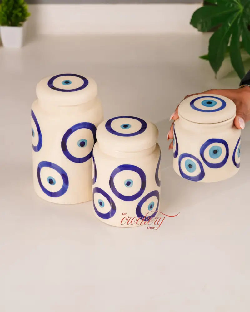 My Crockery Shop Ceramic Airtight Storage Jars – Set of 3 - Kitchen Storage