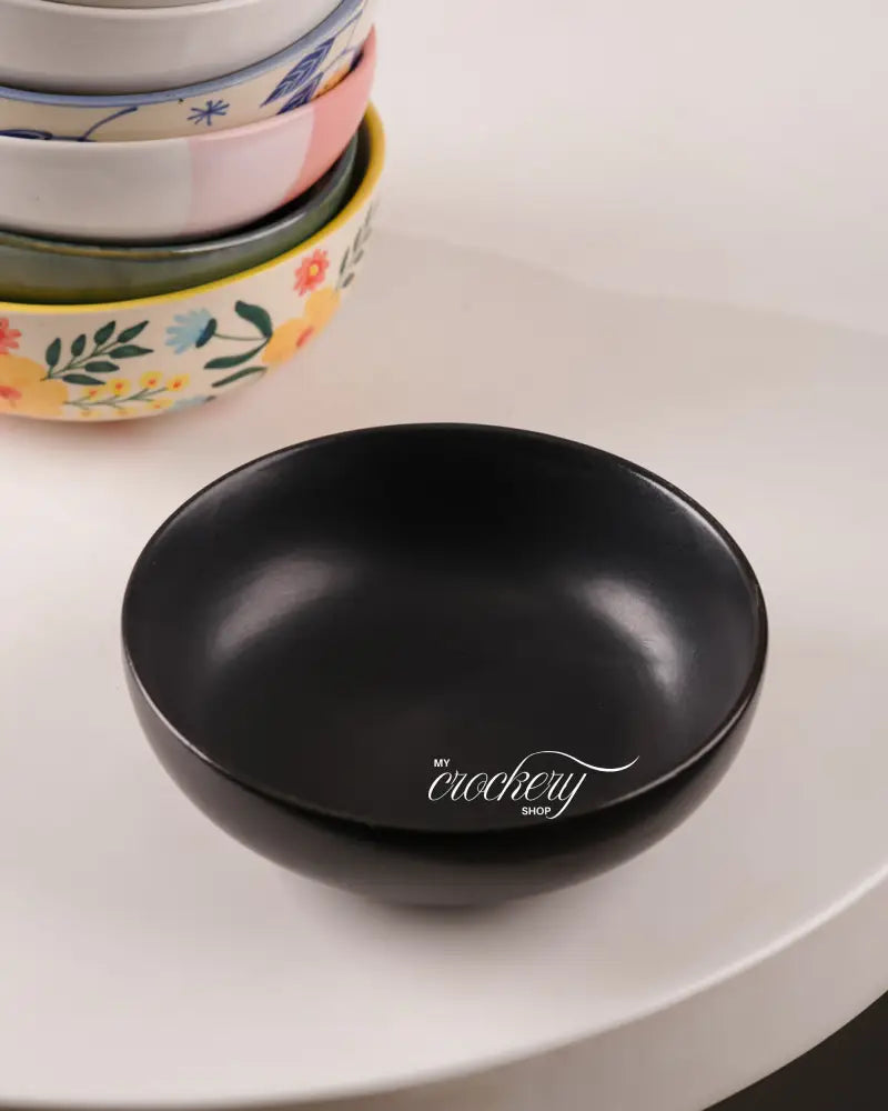 My Crockery Shop Signature Artisan Ceramic Bowl – 700ml (Single Piece) - Black beauty - Serveware