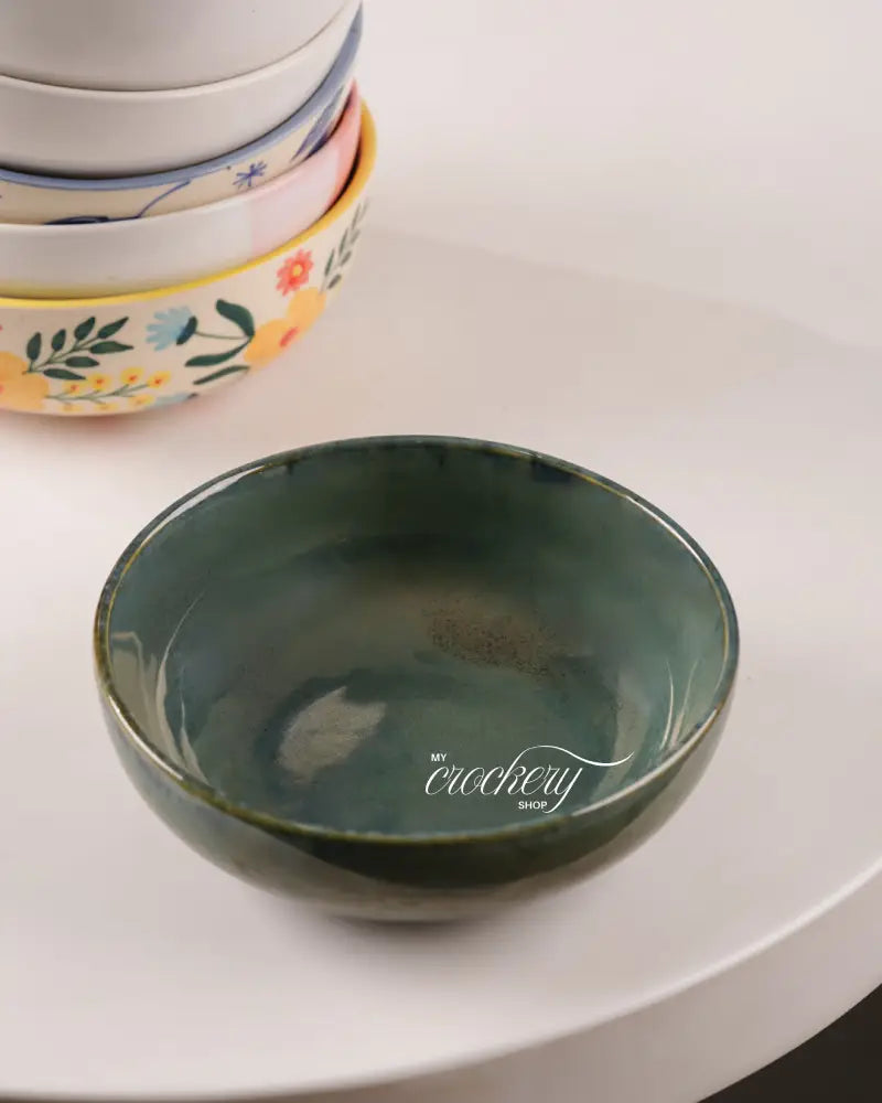 My Crockery Shop Signature Artisan Ceramic Bowl – 700ml (Single Piece) - Green bowl studio - Serveware